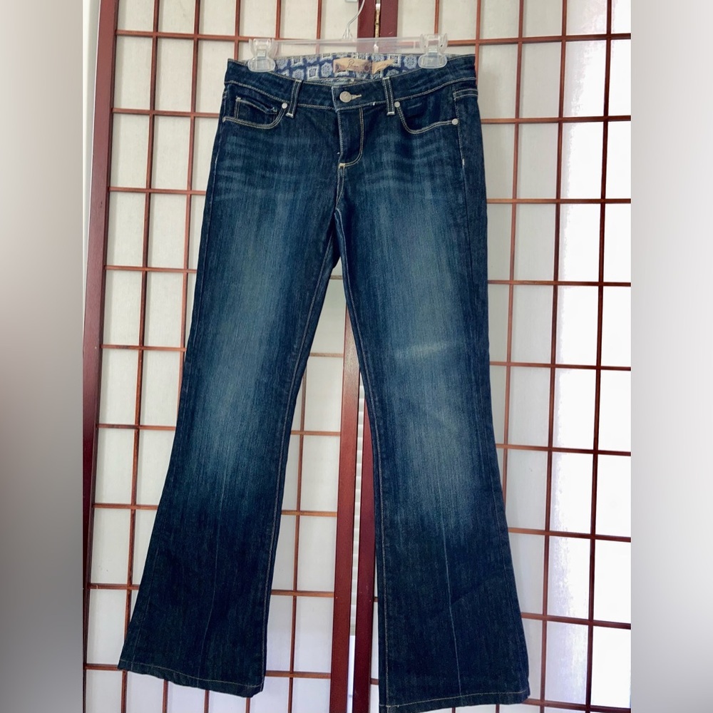 Paige Premium Denim "Laurel Canyon" Bootcut Jeans in McKinley Wash Dark Blue 27 - Picture 4 of 7